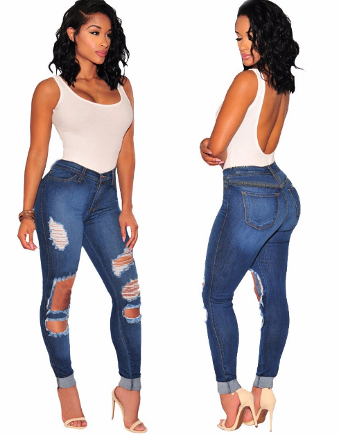Excellence Styled Ripped Platinum Jeans – Boutique De Passion