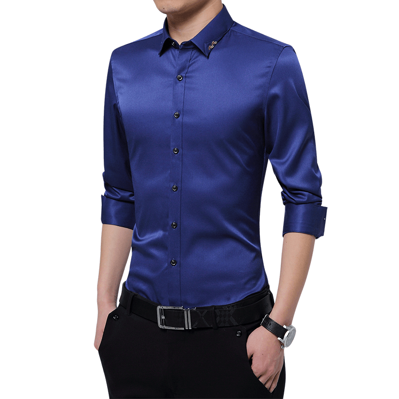 Business Pure Cotton Slim Fit Man Long Sleeves – Boutique De Passion